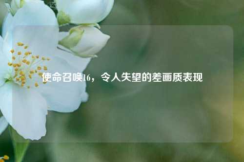 使命召唤16，令人失望的差画质表现