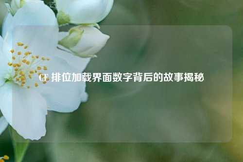 CF 排位加载界面数字背后的故事揭秘